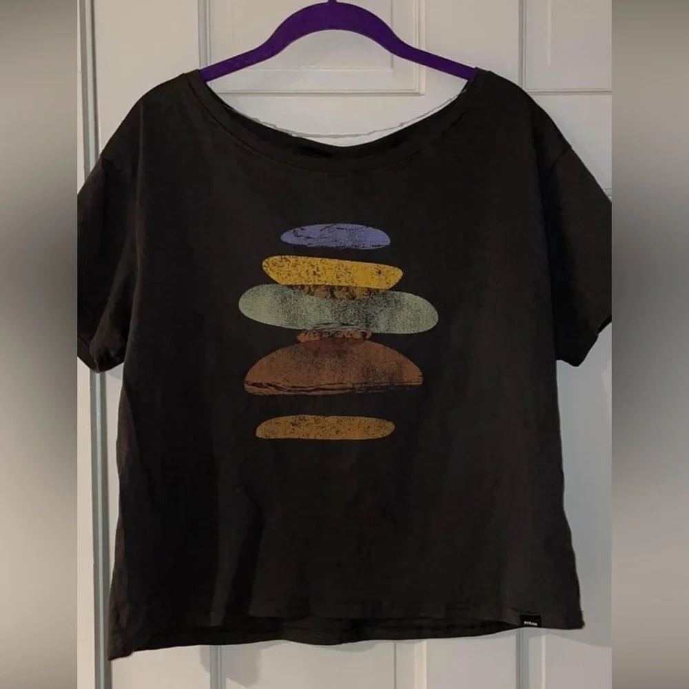 Prana Organic Graphic Tee Womens Size Medium Olive Green New With Tag